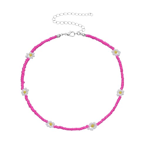 Collier de perles marguerite multicolore avec perles résistantes