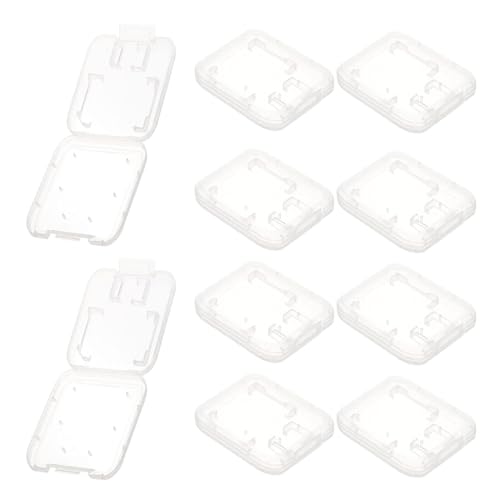 Ryaupy Lot de 10 étuis Transparents pour Cartes mémoire - Boîte de Rangement Transparente pour Double Carte mémoire - Étui de Protection - Boîte de Rangement - Porte-Carte SD