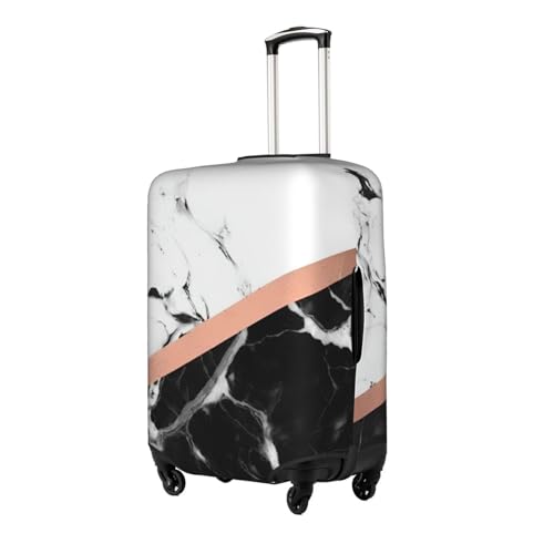 Black White Marble Print Protective Suitcase Cover Washable Travel Luggage Protector with Concealed Zipper2