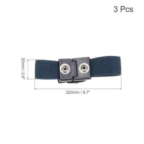 Image of MECCANIXITY 3Pcs Anti Static Wrist Strap, Dual Circuit Antistatic Bracelet Adjustable Cordless for Computer Electronics Repair Blue Gray