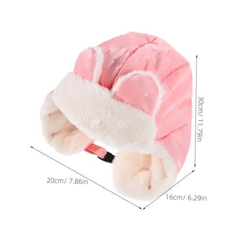 Boys and Windproof Trapper Hat with Ear Soft Fleece Lined for Cold Weather and Snowy Days Includes Face for Skiing and Outdoor Activities Pink2
