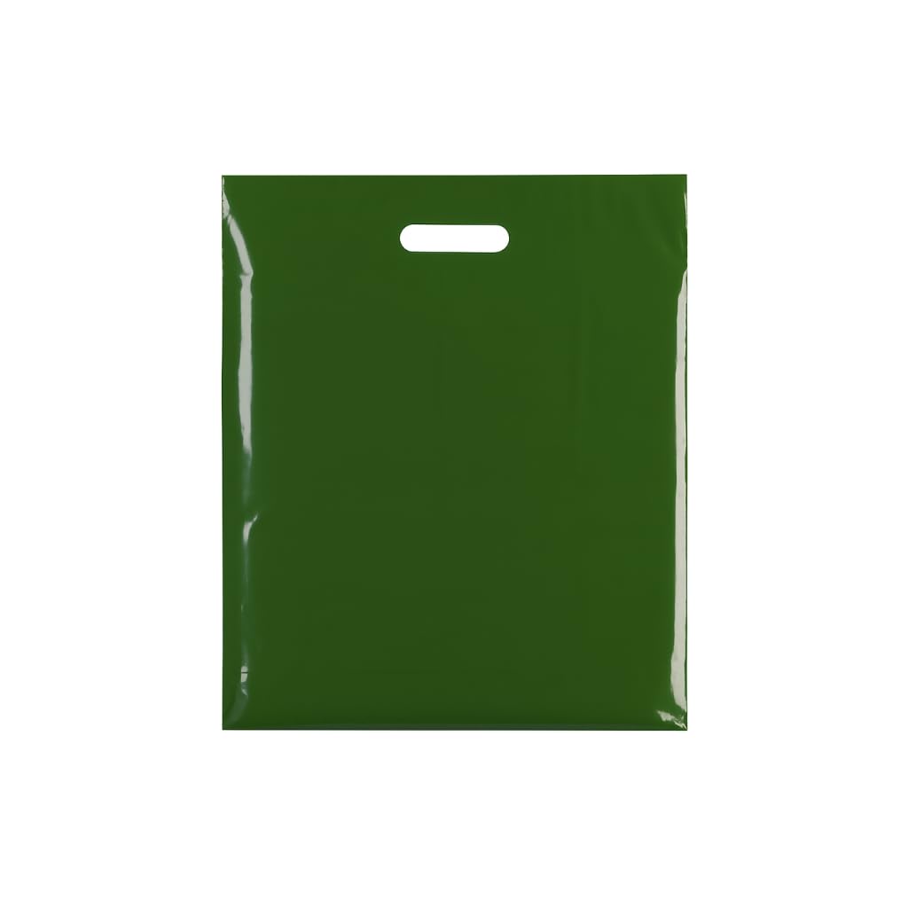 Plastic Carrier Bags with Die-Cut Handles –Reusable & Recyclable LDPE –Durable Retail Shopping Bags for Clothing, Gifts, Takeaways, and Events