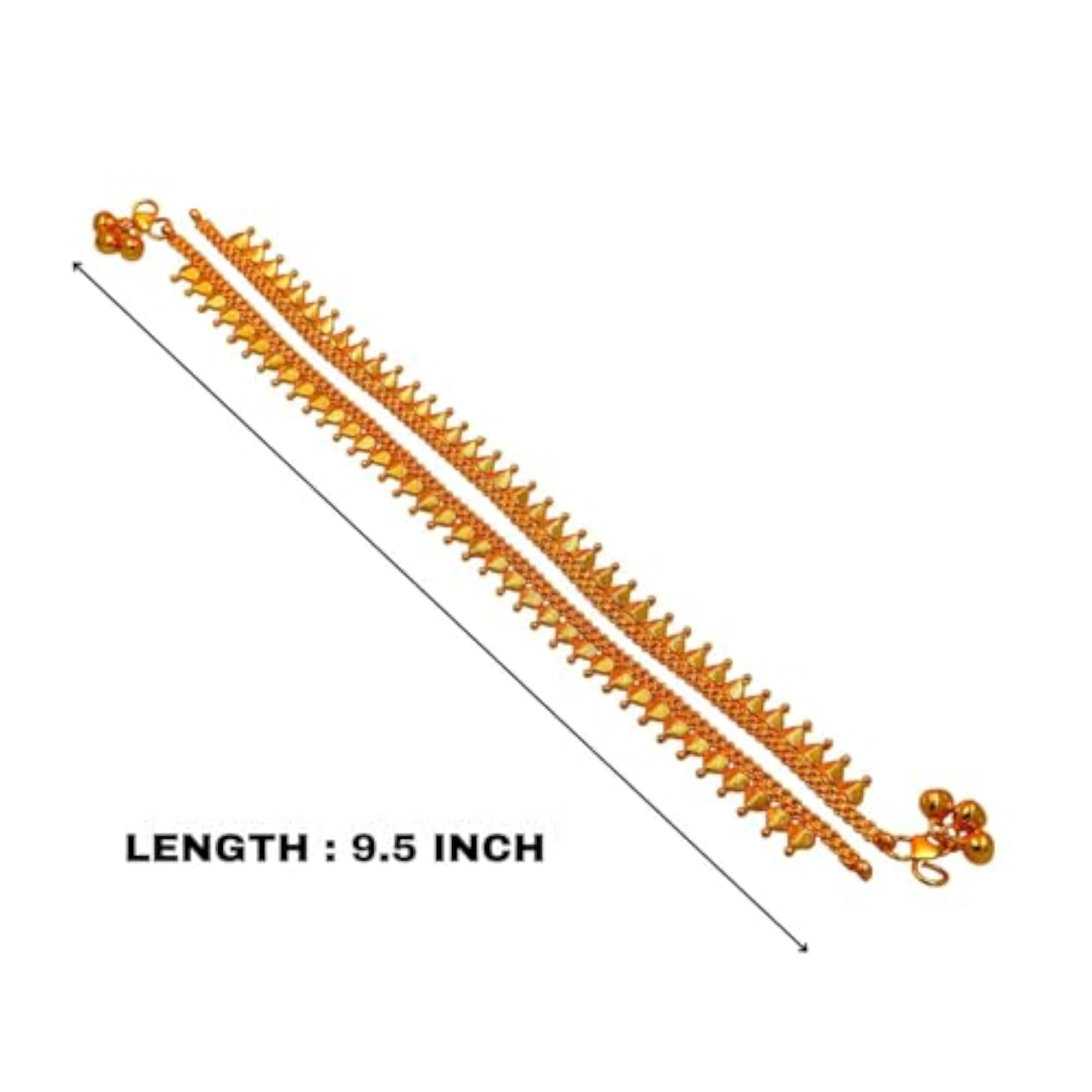 Women's One Gram Gold Plated Heart-In Lined Anklet