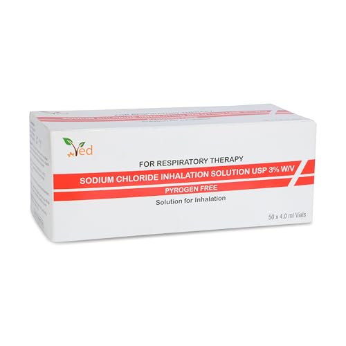 VED Hypertonic Inhalation Saline Solution, 3% Sodium Chloride (NaCl),4.0 ml Unit Dose Vials for Adult & Child (3%, 50, Count)