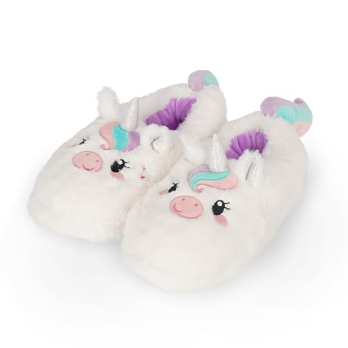 Legami - Chaussons Cosy Slippers, Thème Unicorn, Medium, Taille EU 39-41, UK 6-7, Semelle en Caoutchouc, Lavables en Machine