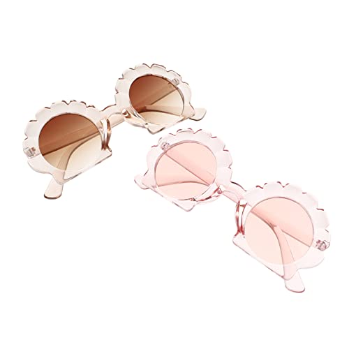 2pairs Unique Frame Design Fashionable Photo Glasses Boys and Girls Beach Sun Glasses Sunglasses