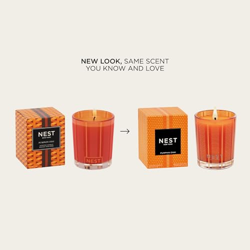 nest new york scented votive candle pumpkin chai - 2 oz - up to 28-hour burn time - reusable glass vessel