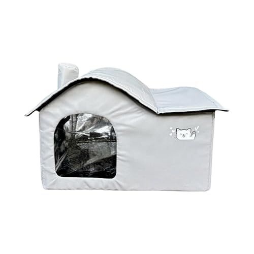 Yajuyi 野良猫シェルター 猫ベッド 防水 ペット用品 ハムスター用 屋外ハウス 小動物 ガレージ ハリネズミ用 庭, L