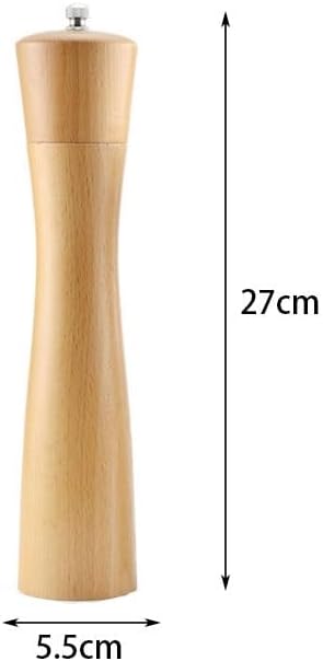 Salt and pepper grinder set, Wooden Manual Black Grinding Bottle, Suitable for Home Kitchen, Restaurant, Outdoor Gathering Pepper or Salt Grinder(10in)