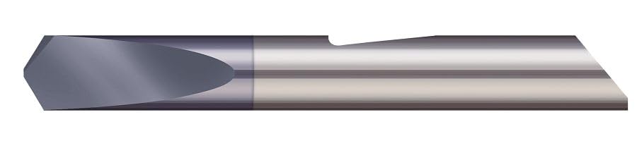 Micro 100 QSD-031X Spade Drill - Quick Change, 118° Point Angle, 1/32" Dia, .202" Flute Length, .010" Web Thickness, 3/16" Shank Dia, 1-1/4" OAL, AlTiN