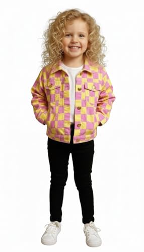 Image of A.T.U.N. (ALL THINGS UBER NICE) Trendy Girls Denim Jacket | Casual Outerwear with Full Button Front, Smart Collar & Pockets | Stylish Casual Kids Jacket for Everyday, Travel, Party & Daily Style