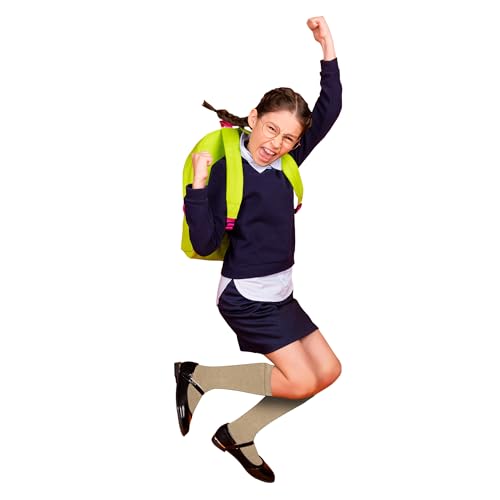 PICCOLO HOSIERY Girls Knee High Socks – Cotton School Uniform, Flat Knit, 6 Pack (White, Black, Navy) Colors4