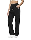 Aseniza Women Jogging Bottoms Lady Joggers Tracksuit Bottoms with Pockets Straight Leg Ladies UK Gym Training Running Trousers Black-XL