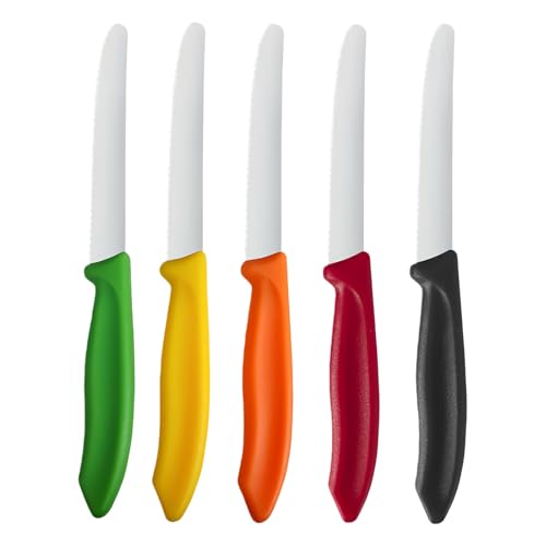 Cuchillos Para Carne - 5 Piezas, Antideslizantes, Ligeramente Dentados De Acero Inoxidable, Juego De Cuchillos Para Carne, Juego De Cubiertos Para Carrne Con Borde Dentado Material Didáctico | Para Pe