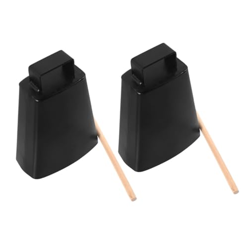 VICASKY 2 Sets Metal Cowbell Instrument: Hand Percussion Bell for Music Learning and Sports Cheering - Handheld Cowbell with Clear Sound