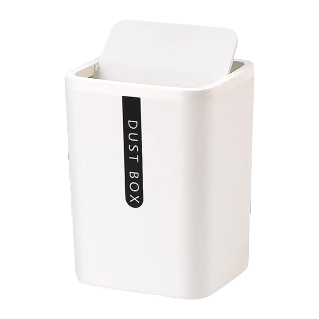 Tabletop Small Waste Bin with Lid Countertop Garbage Basket Trashbox Home Office Supplies Sundries Box Creative Desktop Trash