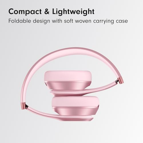 Image of Beats Solo 4 - Wireless On-Ear Bluetooth Headphones, Up to 50-Hour Battery Life, Ultra-Lightweight Comfort, Powerful and Balanced Sound, Apple & Android Compatible - Amazon Exclusive Metallic Pink