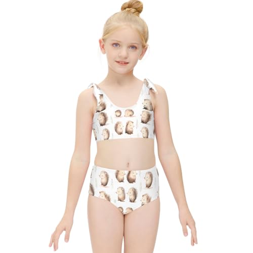 Girls' Bikini Set, Hedgehog Kids Swimsuit 2 Pcs Beach Bathing Suit3