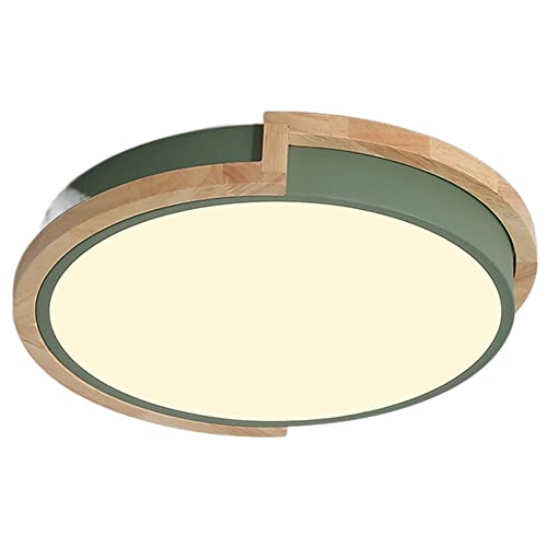 Plafon techo , Moderna lámpara de techo de montaje empotrado, luz diurna blanca de 5000 K, estilo japonés, panel plano redondo con iluminación decorativa de madera regulable for pasillo, baño, cocina