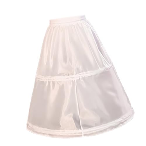 Oxtxuzdm Enagua de vestir para niños con aros de acero reforzado, falda interior de 50 cm para eventos especiales, cintura suave y cómoda para niñas, blanco, Talla única