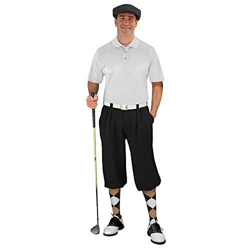 Mens Select A Style Black Outfit with Matching Golf Cap and Selected Argyle Socks