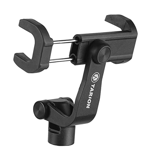 TARION Soporte para teléfono celular para trípode Soporte para teléfono Soporte para teléfono inteligente Clip para teléfono con adaptador de tornillo universal de 1/4 pulg. HVC-01