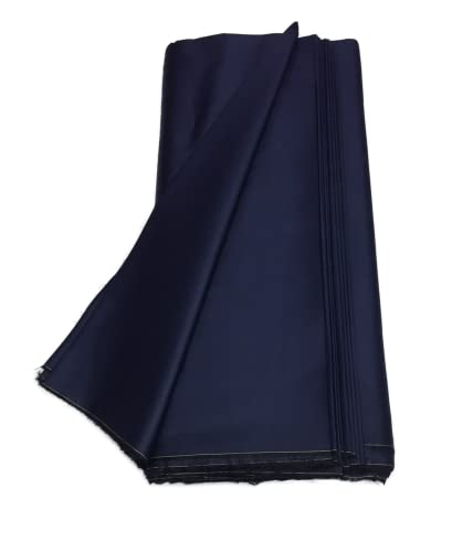 Image of BKRKJ Women's Cotton Silk Unstitched Fabric by Meter for Sewing Suit Salwar Chudidar Patiyala Shirt Kameez Blouse Kurta Pyjama Pathani jam Glace (4.5 Meter, Navy Blue)
