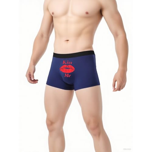 Mens short Boxer Briefs Funny Novelty Underwear with sexy red lip Priting for Men.4