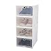 Wangkangyi 20 Cajas De Cartón Para Zapatos Color Blanco Transparentes Apilables, Con Tapa, De Plástico De Cajas De Almacenamiento Plegables Para Zapatos