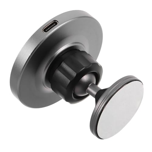 Cargador inalámbrico coche magnético EXCEART de aluminio gris