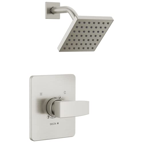 Delta Modern 14 Series Shower Faucet Set Brushed Nickel Shower Head and Handle Set Valve Trim Kit Stainless T14267-SS-PP (Valve Not Included)