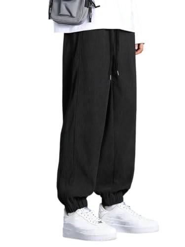 Image of GRECIILOOKS Men's Cotton Cargo Track Pants - Loose Fit Joggers for Men | Korean Style Travel & Lounge Wear with Pockets (Available in Plus Size)