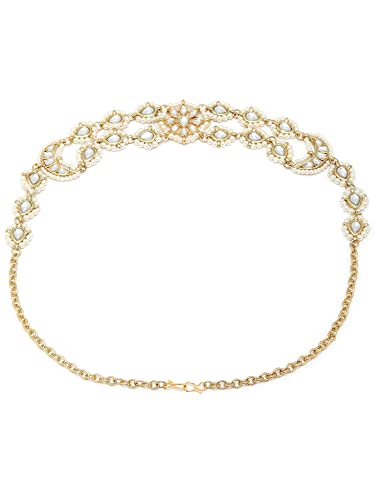 Karatcart Gold Plated Drop Kundan Studded Handcrafted Hairband for Women - Image 5