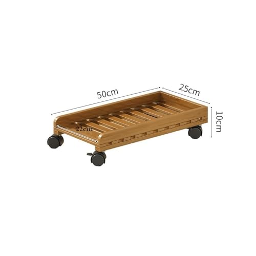 Soporte para torre de computadora, carro móvil para CPU con ruedas bloqueables, soporte sencillo para chasis de escritorio (Natural) miniatura 2