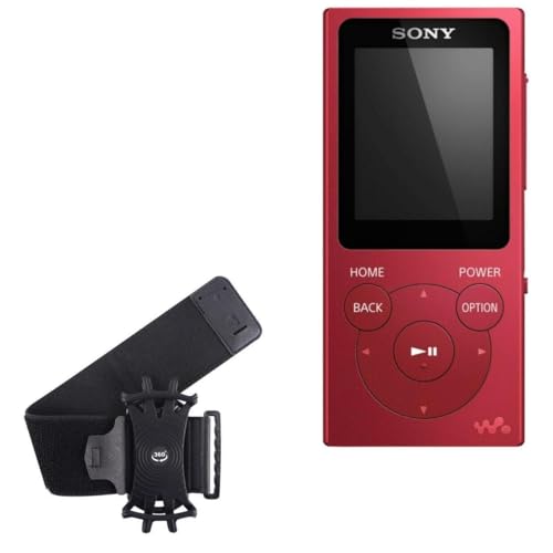 BoxWave Holster Compatible with Sony NW-E394 - ActiveStretch Sport Armband, Adjustable Armband for Workout and Running - Jet Black