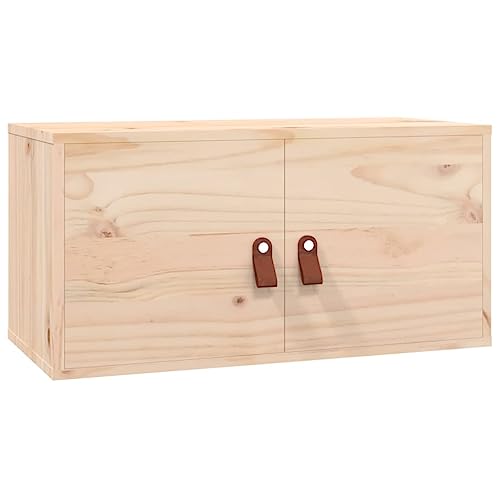 vidaXL Wandschrank, Hängeschrank mit viel Stauraum, Schwebeschrank für Wohnzimmer, TV Schrank Wohnzimmerschrank Holzschrank, Massivholz Kiefer