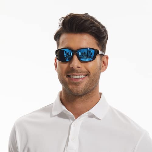 Image of BNUS Polarized Corning Glass Lens Sunglasses for Men Fishing & Driving | Durable scratch-resistant lenses, matte no-paint frame, wrap-around, great for running, cycling & all-day wear