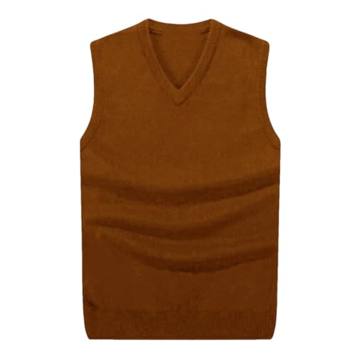 Dcvmvmn Men Sleeveless Sweater Vest Male Autumn Spring Cotton Knitted Solid Vest Business V Neck Top Slim Sweaters