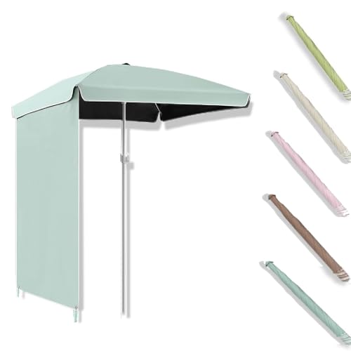 MACAGGTNTU Exterior Sombrilla De Jardín 160cm 200cm Sombrilla Terraza Cuadrada Sombrilla De Playa con Pared Lateral Y Regulable Altura(Blue,160cm/5ft)