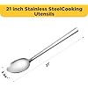 Sawysine 4 Pack 21'' Stainless Steel Spoons Extra Long Handle Stirring Spoons Giant Spoon Buffet Serving Spoon for Buffet Restaurant Brewing Cooking Serving Solid, with Thickness of 1.5mm