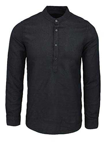 Chemise en lin homme slim fit en fibre de lin naturelle de qualité