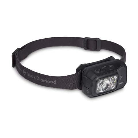 BLACK DIAMOND Storm 500-R Rechargeable LED Headlamp, Waterproof and Dimmable for Camping, Hiking, Running, Hunting, Work with Red Light Headlamp Mode, Black Cover