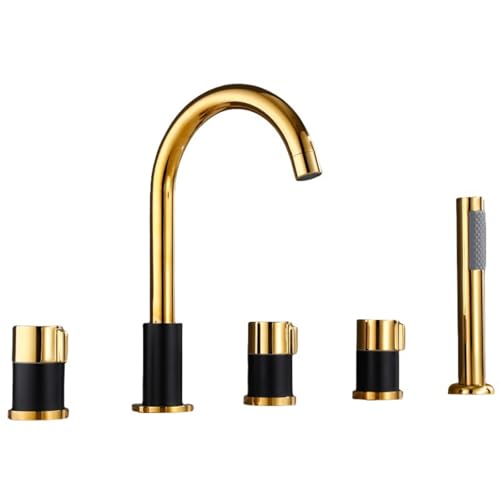 Ensemble de pommeau de douche doré de style luxe avec robinets de baignoire encastrables