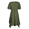 Alaster-Womens-Chiffon-Short-Sleeve-Casual-Midi-Dress-Irregular-Hem-Summer-Dress Alaster Queen Women's Chiffon Short Sleeve Casual Midi Dress Irregular Hem Summer Dress