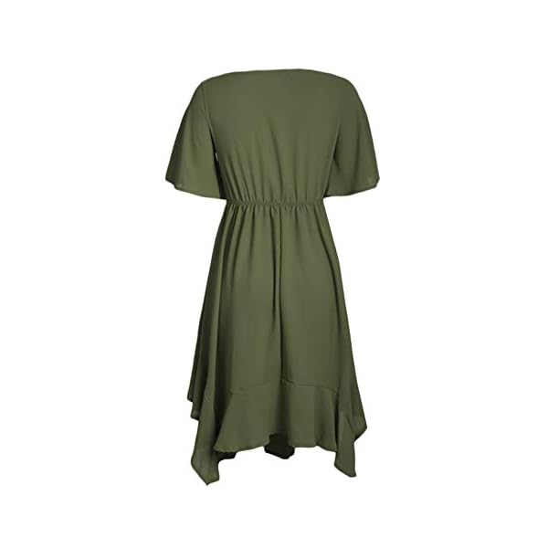 Alaster-Womens-Chiffon-Short-Sleeve-Casual-Midi-Dress-Irregular-Hem-Summer-Dress Alaster Queen Women's Chiffon Short Sleeve Casual Midi Dress Irregular Hem Summer Dress