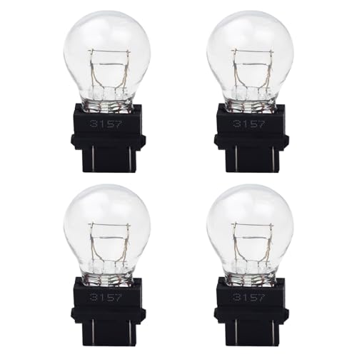 3157/3457 tail/brake light bulb (12V 27/7W, 3000K ) - Pack of 4 - Replacement Tail Light, Brake Light, Turn Signal Bulbs for Jeep Grand Cherokee, Wrangler, Commander, Compass, Journey, Dodge Primus