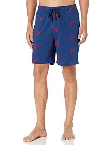 Nautica Men's Soft Knit 100% Cotton Elastic Waistband Sleep Lounge Short, Blue Depths, Large #TOP16