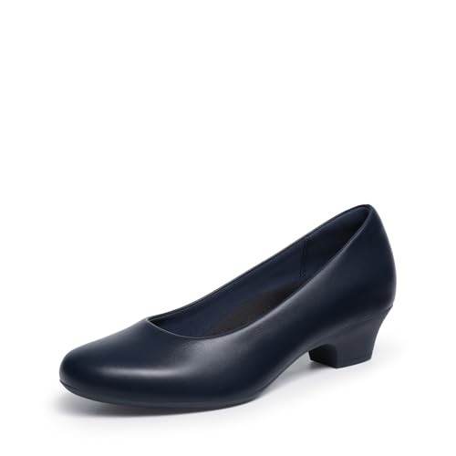 DREAM PAIRS Escarpins Femme Petit Talon Confortables à Enfiler, Soutien de la Voûte Plantaire, Chaussures Travail Bureau Confort Longue Durée,Size 40,Marine,SDPU26009W
