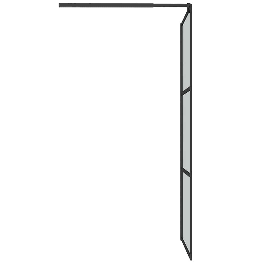 Ścianka prysznicowa Walk-In prysznic 90 x 195 cm szkło ESG ciemna czarna rama aluminiowa regulowana ochrona przed pryskaniem ściana boczna łazienka nisza akcesoria sanitarne montaż