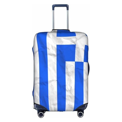Universal Stretch Suitcase Cover Greek Greece Flag Carry On Luggage Sleeve Anti Scratch Travel Baggage Protector for Unisex Women Large